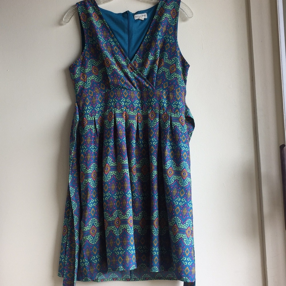 Maison Jules multi aztec print surplice dress